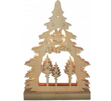 Фигура световая  деревянная "Елка цветная на батарейках" LT081 , 7 диодов , 22,5*4,5*32 см, IP20  26829  Feron