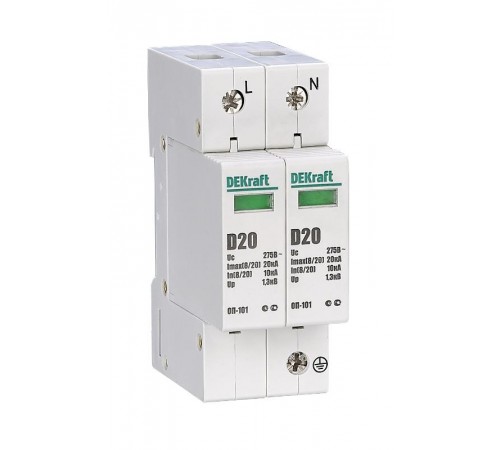 Ограничитель перенапряжений 2P 20кА D 275В ОП-101  18014DEK  DEKraft