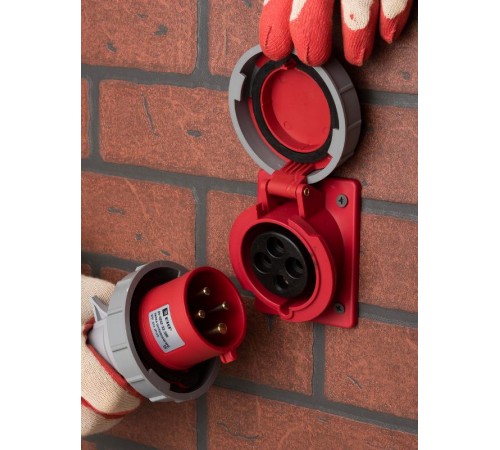 Розетка стационарная внутренняя угловая 4242 3Р+РЕ 32А 380В IP67 EKF PROxima  ps-4242-32-380  EKF