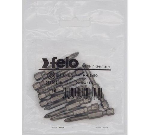 Бита крестовая серия Industrial PH 1X50, 10 шт  03201510  Felo