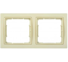 BOLERO Q1 кремовый Рамка 2-местная квадратная РУ-2-БК EMB22-K33-Q1  IEK