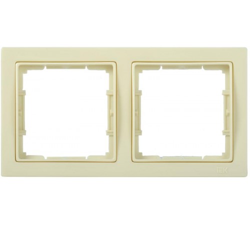 BOLERO Q1 кремовый Рамка 2-местная квадратная РУ-2-БК EMB22-K33-Q1  IEK