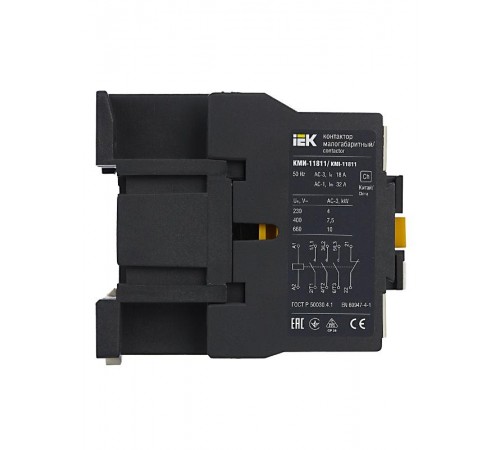 Контактор КМИ-11811 18А  230В/АС3 1НЗ   KKM11-018-230-01  IEK