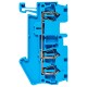 Колодка клеммная пружинная JXB-ST-2.5 28А 3 вывода синяя EKF  plc-jxb-st-2.5-3-blue  EKF