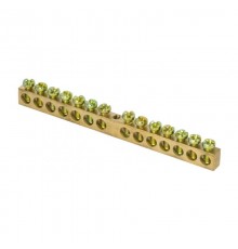 Шина "0" (8х12мм.) 125А  14 отверстий крепеж по центру латунь EKF PROxima  sn0-125-14-c  EKF