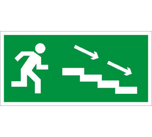 ПЭУ 004 По лестнице вниз направо (242х50) PC-M /комплект, 2шт./ пиктограмма  2502000720  Световые Технологии