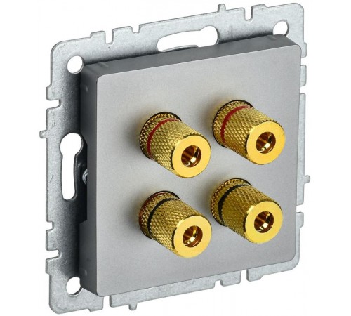 BRITE АудиоРозетка 4-местная РА10-БрС сталь  BR-S40-K46  IEK