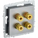 BRITE АудиоРозетка 4-местная РА10-БрС сталь  BR-S40-K46  IEK