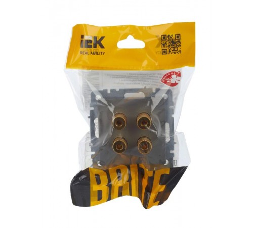 BRITE АудиоРозетка 4-местная РА10-БрС сталь  BR-S40-K46  IEK