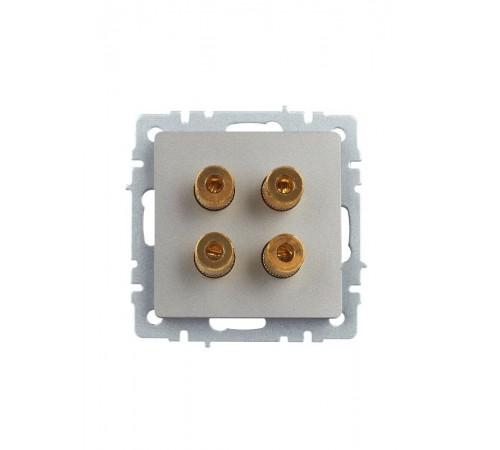 BRITE АудиоРозетка 4-местная РА10-БрС сталь  BR-S40-K46  IEK