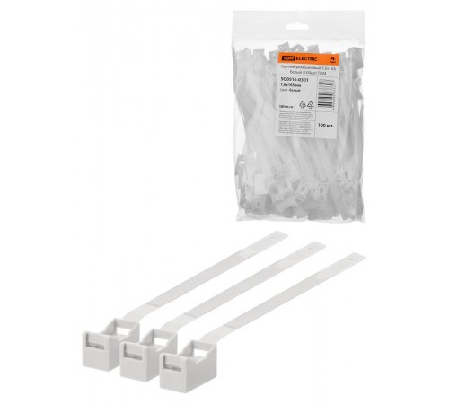 Крепеж ремешковый 7,6х165 белый (100шт)  SQ0516-0301  TDM