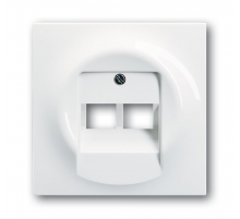 Плата центральная (накладка) для 2-постовой телекоммуникационной розетки , серия impuls, цвет альпийский белый  1753-0-9004   2CKA001753A9004  ABB