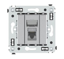 Компьютерная розетка RJ-45 в стену, кат.5e одинарная экранированная, "Avanti","Закаленная сталь"  4404363  DKC