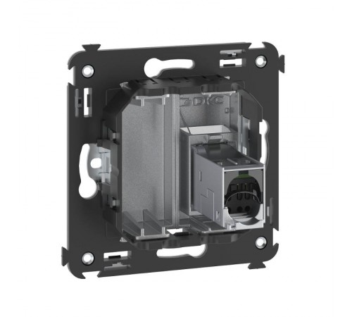 Компьютерная розетка RJ-45 в стену, кат.5e одинарная экранированная, "Avanti","Закаленная сталь"  4404363  DKC