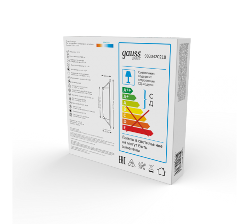 Светильник  Basic Downlight круг 18W 1600lm 4000K 170-260V IP20 170*26 белый LED 1/60  9030420218  Gauss