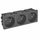 Розетка тройная 33° Modul45connect, франц. стандарт, 250 В, 16A (черный) (STD-F3C SWGR3)  6120700  OBO Bettermann