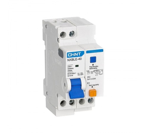 Выключатель автоматический дифференциального тока NXBLE-40 1P+N 32A, х-ка C 30mA, электронный тип AС, х-ка С, 4,5kA (R)  821078  CHINT