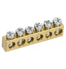 TEKFOR Шина нулевая сечение 6х9 6 отв. латунь  TF-KP00D-SN-06  IEK