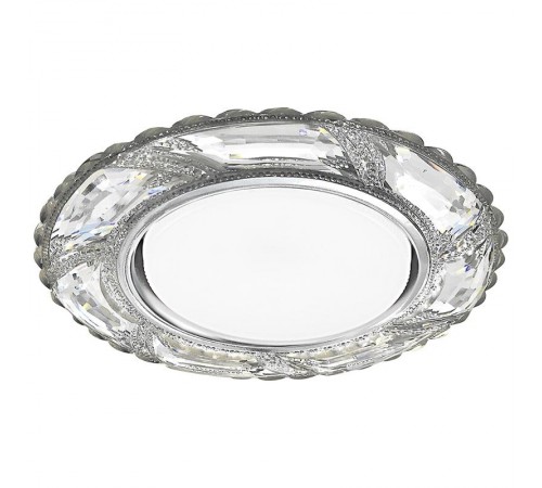 Светильник встраиваемый с белой LED подсветкой CD4031 потолочный GX53 без лампы, прозрачный  32658  Feron