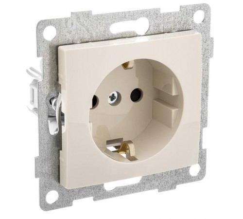 Bravo Розетка 1-ой с/з с з/ш, СУ , 16А, 250В, беж  С10Р4-003  GUSI Electric