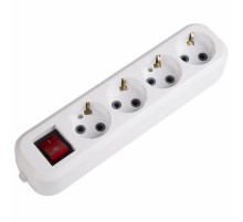 Колодка 4 гнезда с кнопкой c заземлением  11-8716  REXANT