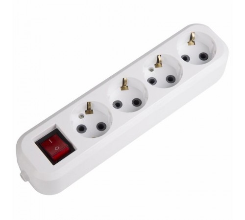 Колодка 4 гнезда с кнопкой c заземлением  11-8716  REXANT