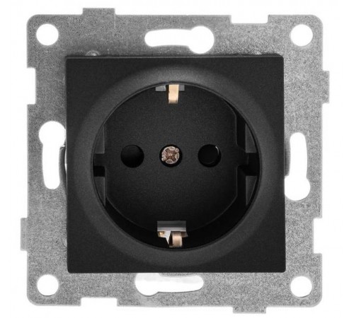 Ugra Розетка 1-ой с/з с з/ш,  скрытая  установка, 16А, 250В, графит  С11Р4-010  GUSI Electric