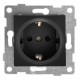 Ugra Розетка 1-ой с/з с з/ш,  скрытая  установка, 16А, 250В, графит  С11Р4-010  GUSI Electric