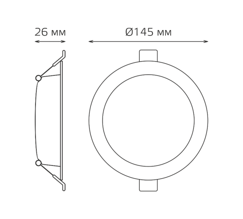 Светильник  Basic Downlight круг 12W 1000m 4000K 170-260V IP20 145*26 белый LED 1/60  9030420212  Gauss