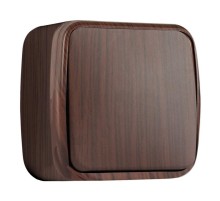 Выключатель 1-клавишный ОП Минск 10А тёмное дерево EKF  EGV10-021-40  EKF