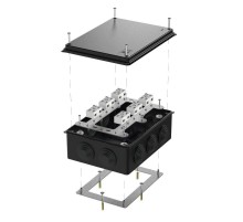 Коробка огнестойкая для о/п 40-0320-FR6.0-4-12-Р Е15-Е60 RAL9005 200х150х75 (5 шт/кор) черная  40-0320-9005-FR6.0-4-12-Р  Промрукав