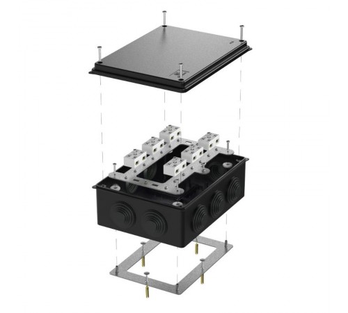 Коробка огнестойкая для о/п 40-0320-FR6.0-4-12-Р Е15-Е60 RAL9005 200х150х75 (5 шт/кор) черная  40-0320-9005-FR6.0-4-12-Р  Промрукав