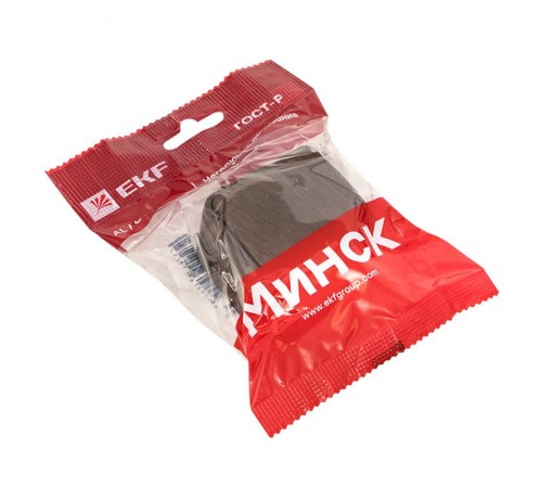 Выключатель 1-клавишный ОП Минск 10А тёмное дерево EKF  EGV10-021-40  EKF