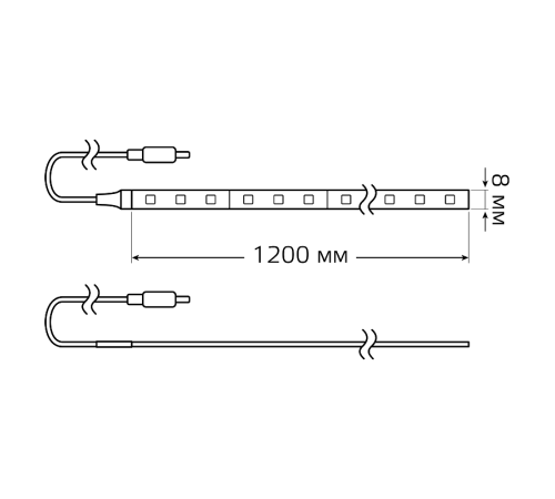 Лента светодиодная с датчиком движения 5W 12V DC 2700К 1.2m sensor  311011105  Gauss