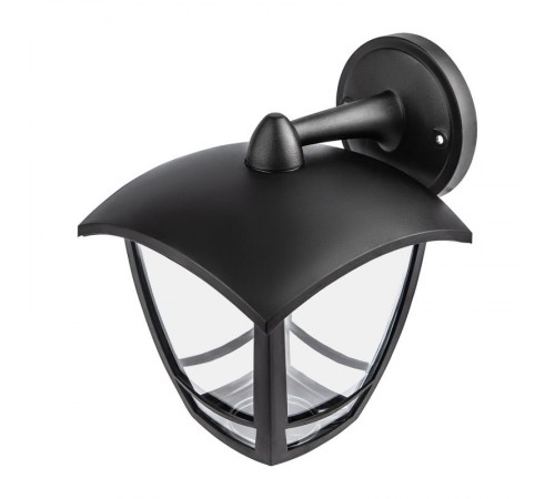 Светильник садово-парковый   ДБУ 07-8-002 Дели 2 черный 4 гранный настенный IP44 светодиодный 8Вт 3000K   Б0064297  ЭРА