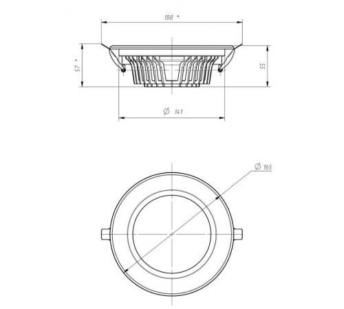 Светильник светодиодный встраиваемый даунлайт SDL-10-90-40K-W20 круглый 20Вт 4000K 1800Лм D167х55  Б0049706  ЭРА
