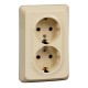 Этюд Кремовый С/У Розетка 2-ая с заземлением без шторок 16А 250B  PC16-107K  SE