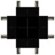 Коннектор  TRM-S5-CX BK Х-образный для тонкого магнитного шинопровода черный  Б0059033  ЭРА