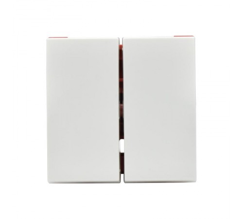 Выключатель двухклавишный на 2 модуля. ВК1-22-00-П  CKK-40D-VD2-K01  IEK