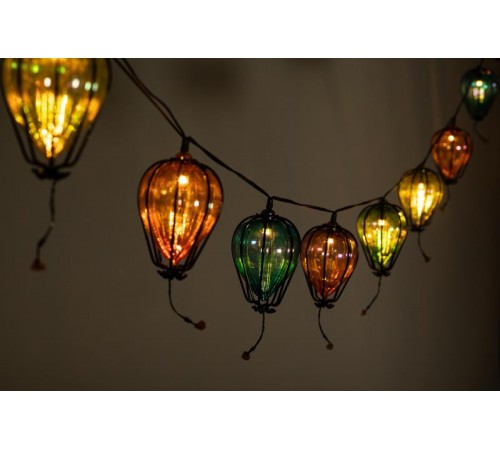 Садовая гирлянда  ERASF23-21 Воздушные шарики на солнечной батарее 3,8 м (длина рабочей части 1,8 метров) 10 LED  Б0062370  ЭРА