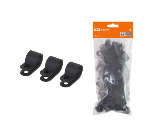 Скоба нейлоновая крепежная СКН-5 черная (100 шт)  SQ0514-0211  TDM