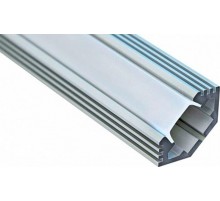 Профиль алюминиевый для светодиодной ленты угловой с фаской ,с заглушками,серебро CAB272 2м ( в комплекте 2 заглушки, 4 крепежа)  10270  FERON