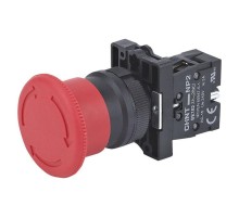 Кнопка управления "Грибок" 30мм фиксацией NP2-ES442 без подсветки красная 1НЗ, IP40 (R)  573897  CHINT