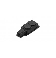 Колодка 2 гнезда 2К+З каучуковая 16А/250В IP44 Чёрная MultiSet  MST4102BK  SE