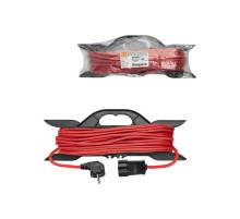 Удлинитель-шнур на рамке силовой У1-12034 ПВС красный 2200 Вт с/з, 30м, штепс. гнездо Народный  SQ1307-9013  TDM