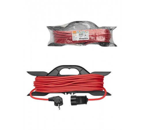 Удлинитель-шнур на рамке силовой У1-12034 ПВС красный 2200 Вт с/з, 30м, штепс. гнездо Народный  SQ1307-9013  TDM