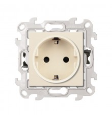 Simon 24 Сл. кость Розетка 2К+З со шторками Push&Go  2420432-031  Simon