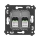 Компьютерная розетка RJ-45 в стену, кат.6А двойная, "Avanti", "Закаленная сталь"  4404374  DKC