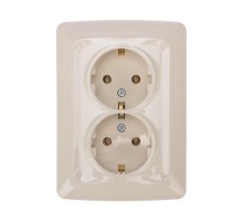 DEA Розетка 2-ая с/з с/у 16А Беж  KR-78-0248  Kranz