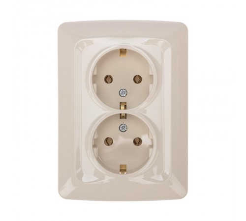 DEA Розетка 2-ая с/з с/у 16А Беж  KR-78-0248  Kranz
